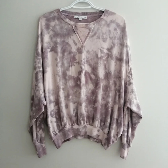 Young Fabulous & Broke Juliette Purple Tie Dye Sweater with Dolman Sleeves XS - Picture 2 of 16